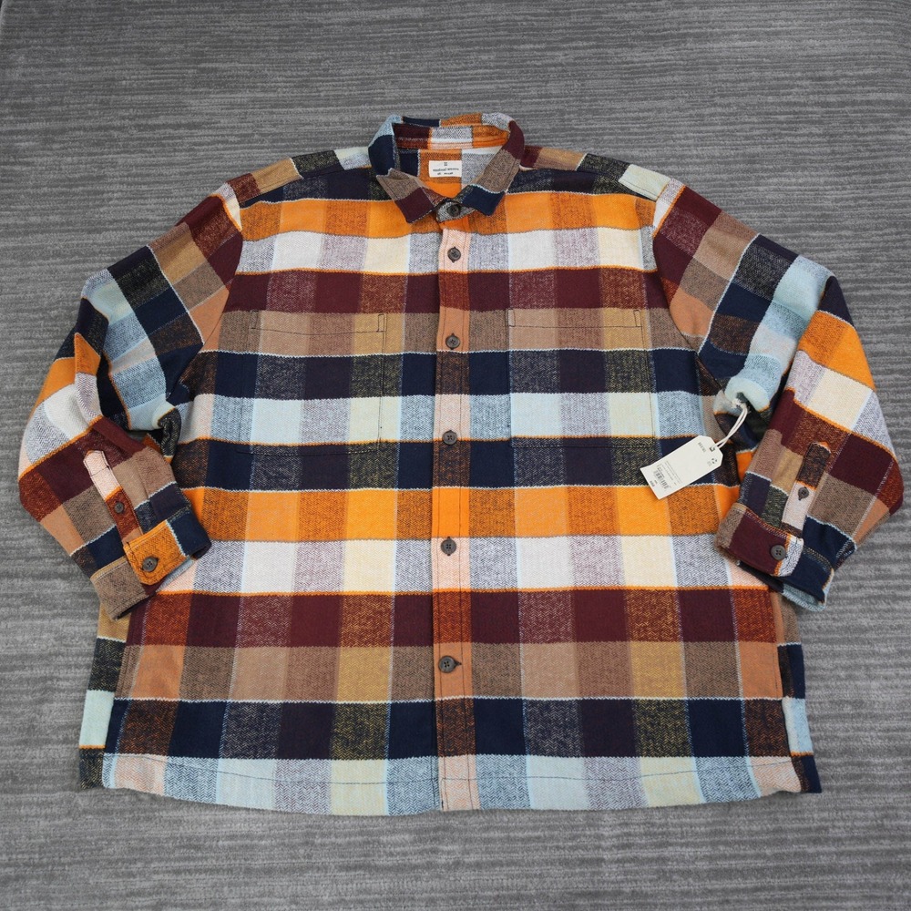 Mutual Weave Men Flannel Jacket Button Up Buffalo Plaid Herringbone New 4XL